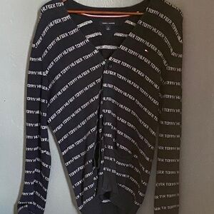 Tommy Hilfiger Black and White Logo Cardigan
